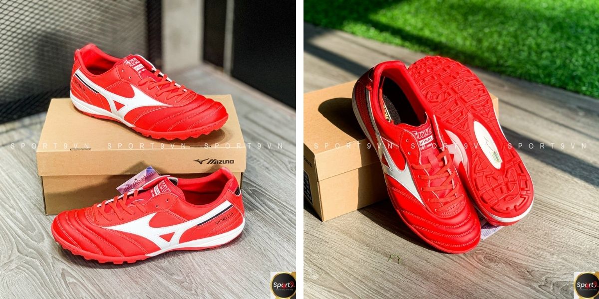 Giày bóng đá Mizuno Morelia TF Đỏ Trắng